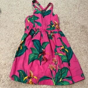 GAP kids girls floral dress tropical pattern size 8 Preowned